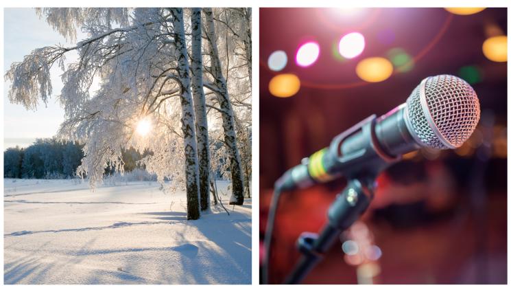 микрофон - РАЗТАПЯ ЛЕДОВЕ: Попфолк фурия заголи плът в снега! (СНИМКИ)