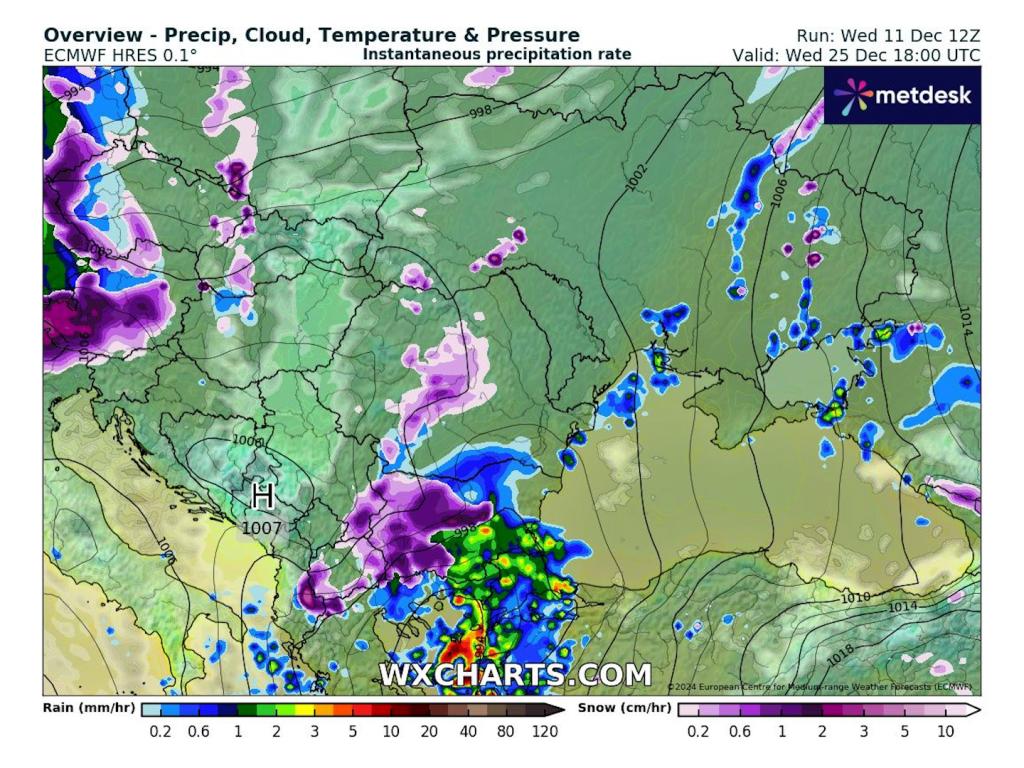 Прогноза за оформяне на средиземноморски циклон според ECMWF