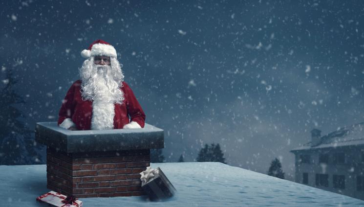 дядо коледа комин - АЛА ДЯДО КОЛЕДА: Крадец опита да избяга през комина