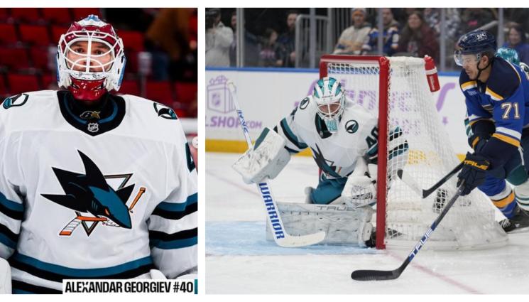 Александър Георгиев Сан Хосе Шаркс дебют - Победен дебют за „акулите” в НХЛ записа Александър Георгиев. Нашият с 85% спасявания