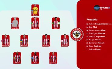 Челси - Брентфорд /състави/