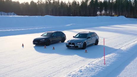 M3 Touring срещу RS4 Avant на сняг и лед, кой е по-добър (видео)