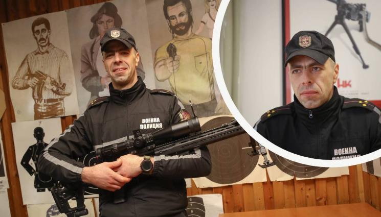 ст лейт Ане Анев - Снайперистът от Военна полиция ст. лейт. Ане Анев пред 