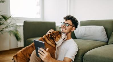 куче човек обич