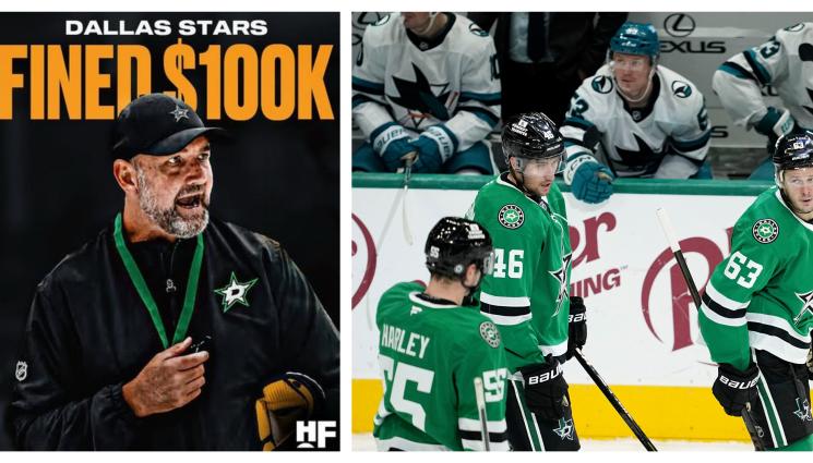 Далас Старс НХЛ глоба - 100 000 долара глоба за отбор от НХЛ заради тренировка по време на празниците