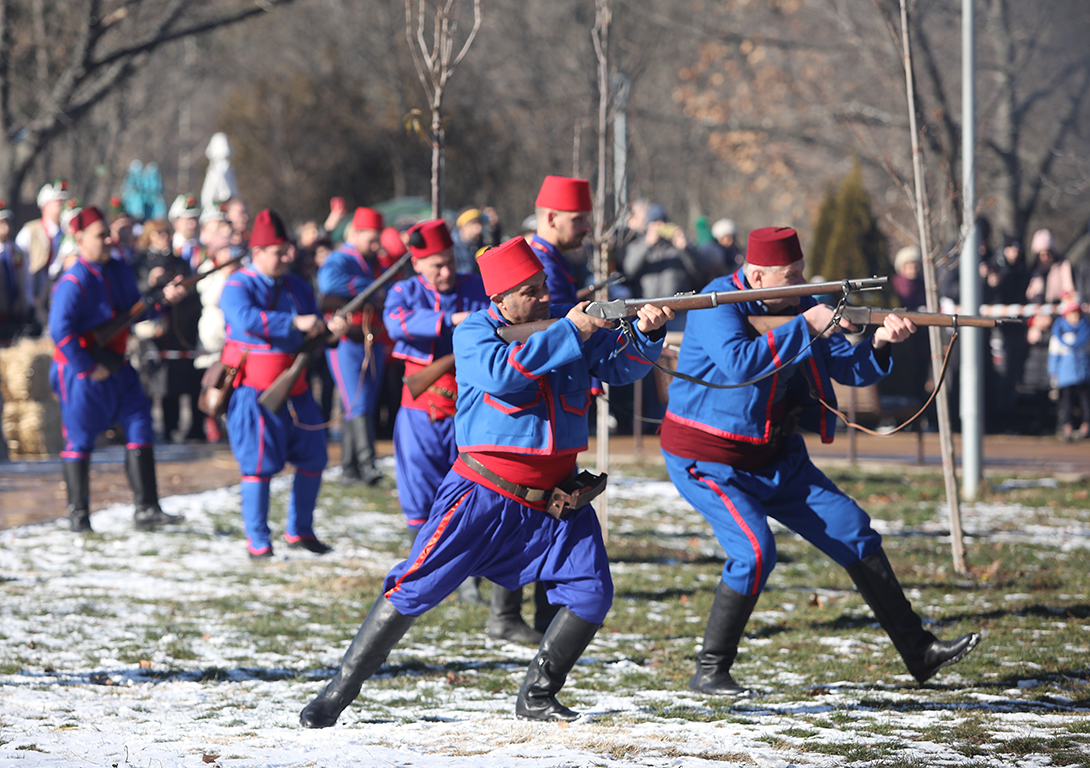<p>Историческа възстановка по повод 147 години от Освобождението на град София от османско владичество в Северен парк</p>