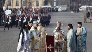 Традиционният богоявленскиводосвет на бойните знамена флаговете и знамената светини на Българската