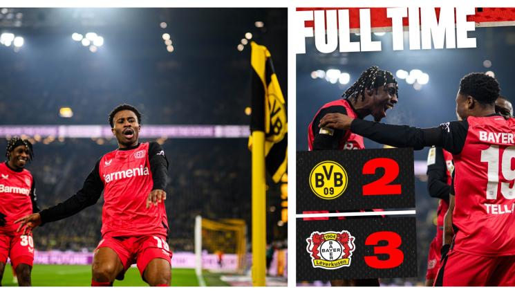 Байер Леверкузен Борсуия Дортмунд - С най-бързия гол в Бундеслигата от над десетилетие Леверкузен започна победно 2025-а