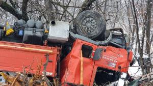 камион се преобърна в Пловдив