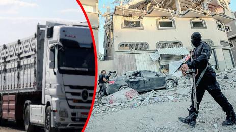 камиони помощи в Газа