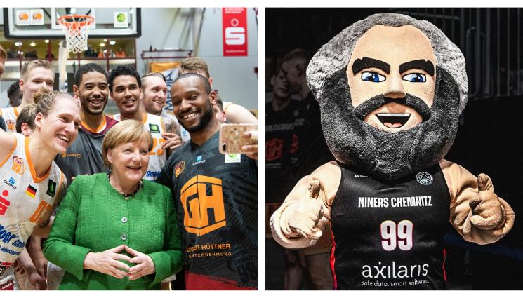 Карл Маркс Кемниц - 220-сантиметров Карл Маркс е талисман на баскетболен отбор