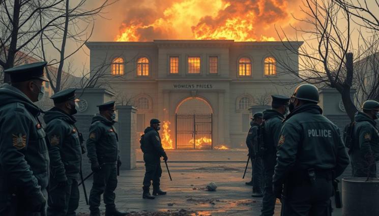 горящ затвор - ПОТРЕСАВАЩ УЖАС: Стотици жени изнасилени и изгорени след бунт в затвор!