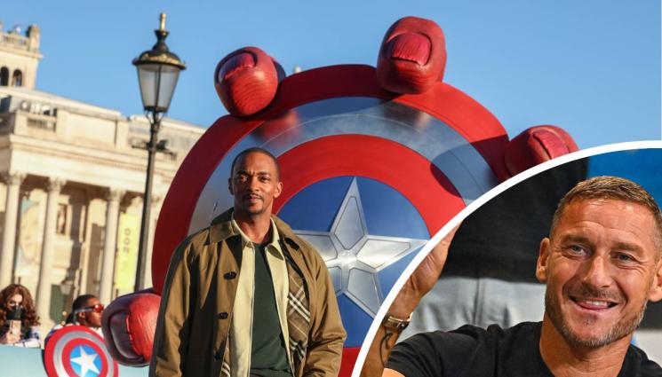 Капитан Америка Франческо Тоти - Капитан Америка посрещна Тоти и Дел Пиеро