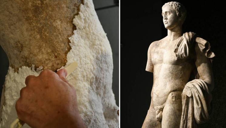 статуя Хераклея Синтика - Реставрираха напълно статуята на внука на император Октавиан Август (СНИМКИ)