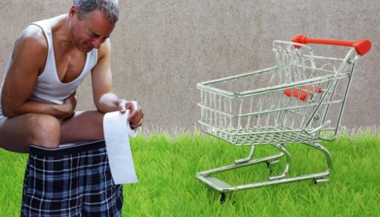 клекнал - БОЙКОТ ПО ВРАЧАНСКИ: Мъж се изтропка пред голям хранителен магазин! (СНИМКИ)