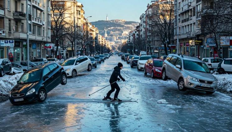 ски в града - СЛЕД КАТО ПРЕСПИТЕ НИ ИЗНЕНАДАХА: Скиори плъзнаха из улиците, коли се носят като шейни! (ВИДЕО+АНКЕТА)