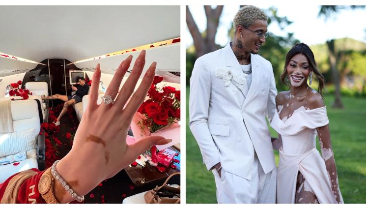 Кайл Кузма Уини Харлоу - Звезда от НБА чу „да“ от модел в самолет