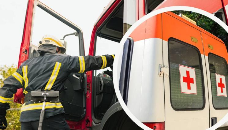 пожарна линейка - В МАЗЕ НА БЛОК: Мъж падна в триметрова шахта