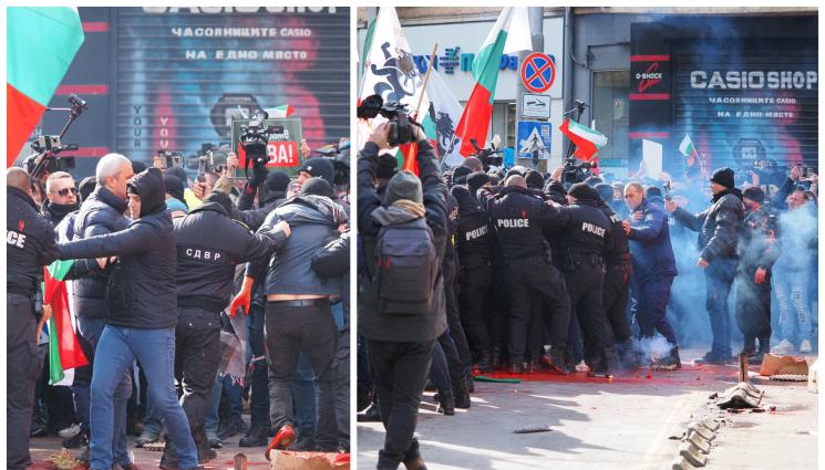 протест - БЕЗРЕДИЦИ В СТОЛИЦАТА: Протестиращи палят Европейския парламент в София!