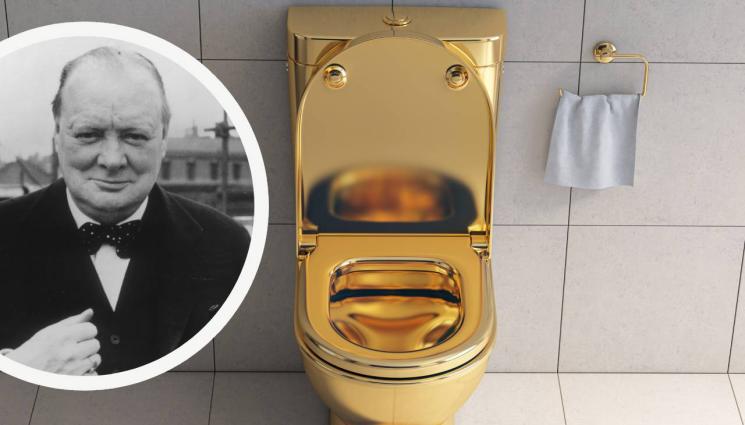 тоалетна чърчил - WC ВЪЗМЕЗДИЕ: Задържаха бандитите, отмъкнали златната тоалетна на Чърчил! (ВИДЕО)