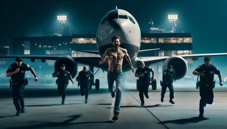 мъж летище полиция - СТАВА ЗАРАЗНО: Гол нашенец вдигна във въздуха летище в Австрия, спря самолет! (СНИМКИ)