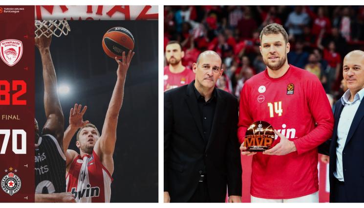 Александър Везенков Олимпиакос Евролига - Сашо Везенков пак носи Олимпиакос на гръб