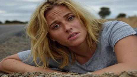 пребита блондинка