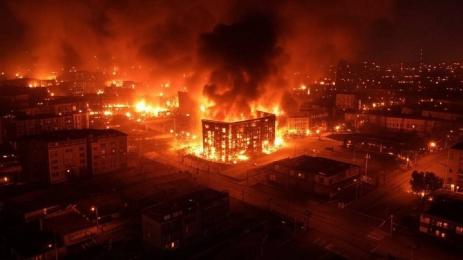 пожар бомбардировка