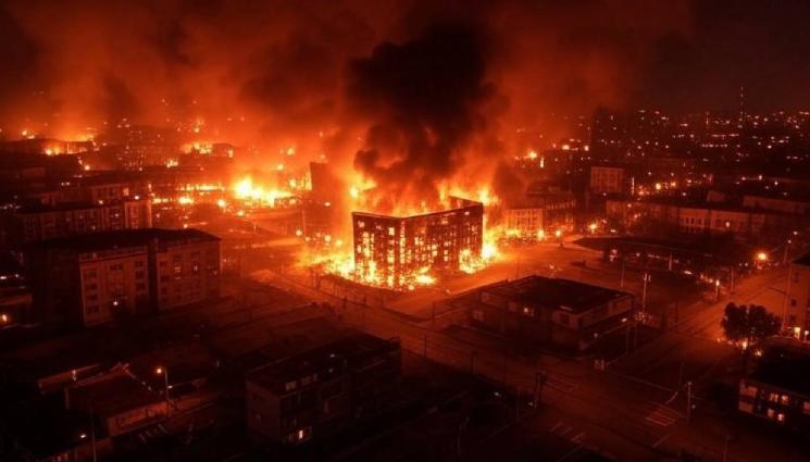 пожар бомбардировка