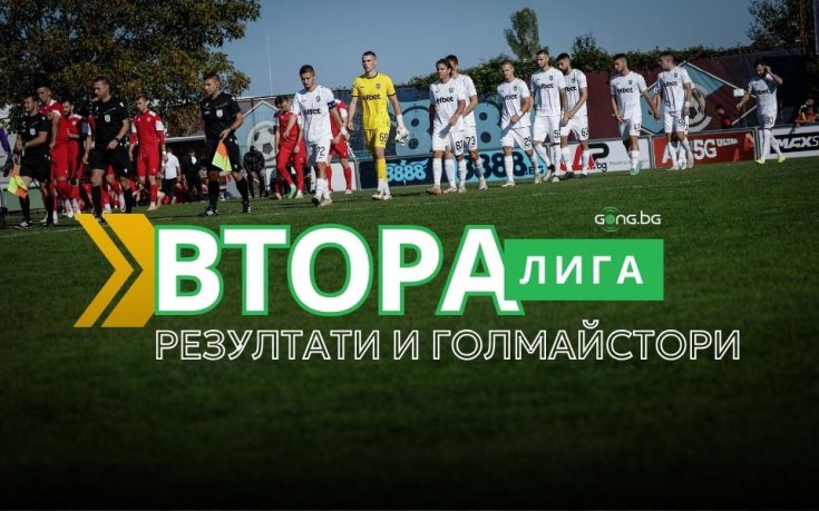 Всички резултати и голмайстори от Втора лига