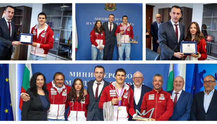 Министър Иван Пешев Тервел и Малена Замфирови - Министерска почест за Тервел и Малена