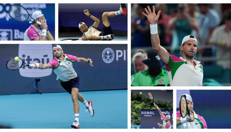 Григор Димитров Маями - Гришо епично напред с изкълчен глезен!