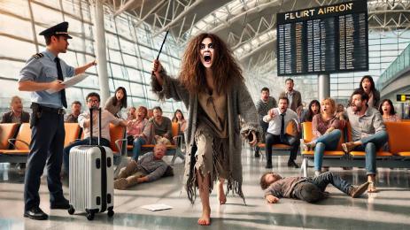 луда жена летище