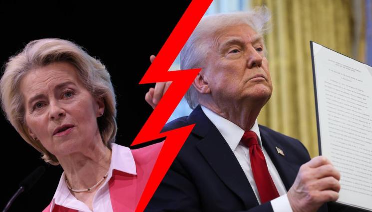 Урсула фон дер Лайен Доналд Тръмп - ОТВРЪЩА НА УДАРА: ЕС с контрамерки срещу митата на САЩ!