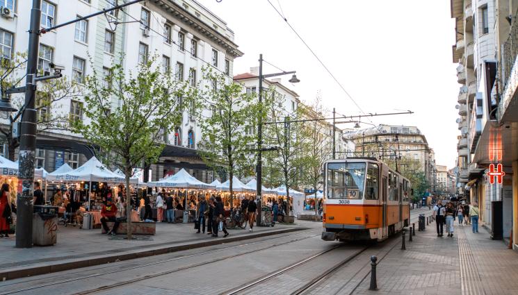 София - Уличен стълб падна върху известно заведение в София! (СНИМКА)