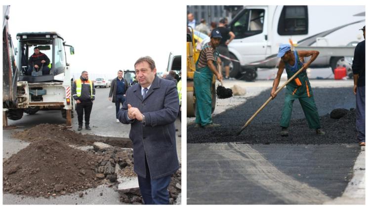 а - Крадат 1/3 от асфалта по пътищата - дупки, коловози и локви заради схеми!