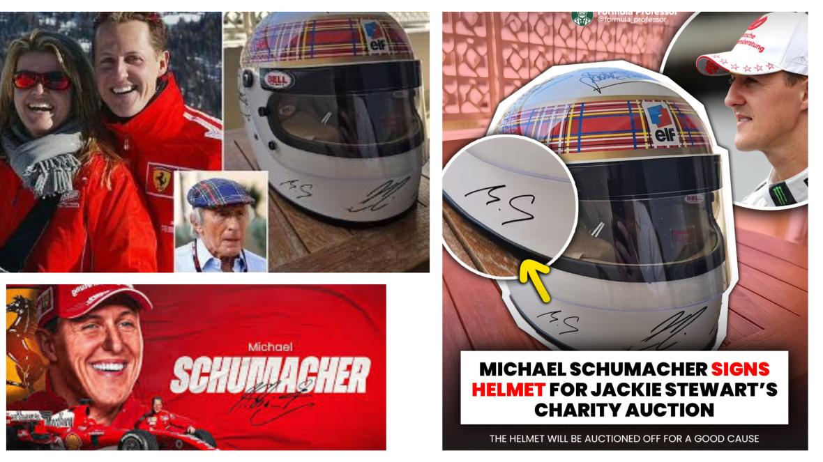 Михаел Шумахер Джаки Стюърт каска