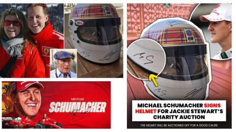 Михаел Шумахер Джаки Стюърт каска