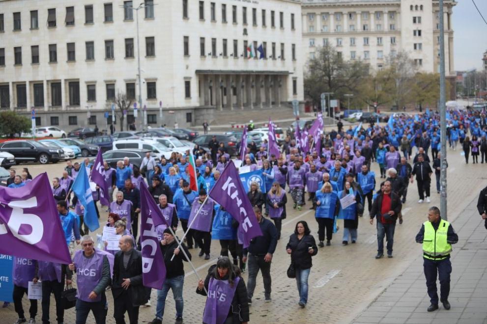Градски транспорт протест КНСБ