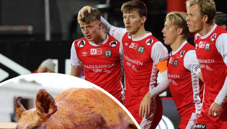 Брине ФК - Печено прасенце за играч на мача в Норвегия