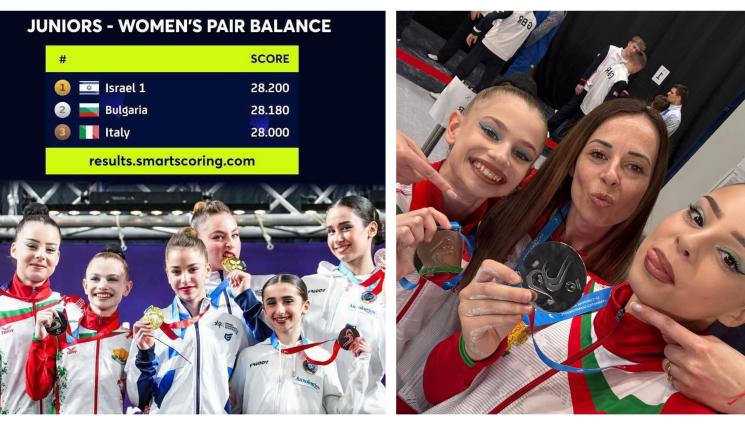 Рая Лозева и Дея Хаджиатанасова европейско по спортна акробатика - Имаме европейски вицешампионки по спортна акробатика!