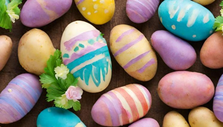 картофи - Американците го закъсаха, боядисаха картофи вместо яйца! (СНИМКИ+ВИДЕО)