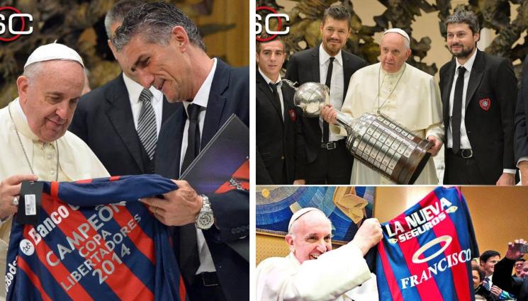 Папа Франциск - Сан Лоренсо благодари на папа Франциск за любовта към отбора