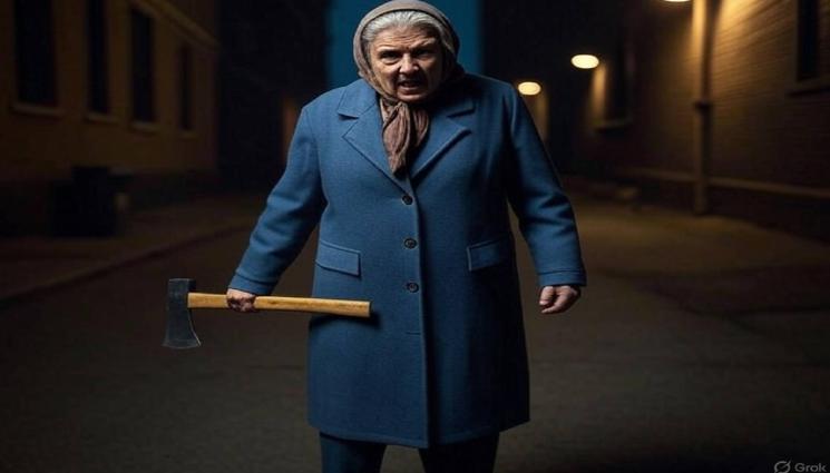 баба с брадва - ЦЯЛ ГРАД ОТКАЧИ ОТ СТРАХ: Фалшива старица обикаля с брадва из Първомай! (СНИМКИ+ВИДЕО)