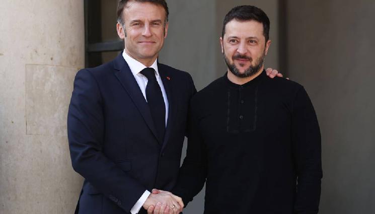 Еманюел Макрон Володимир Зеленски - Украйна е готова за безусловно прекратяване на огъня!