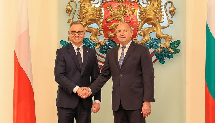 Президентите на България и Полша Румен Радев и Анджей Дуда - Президентът на Полша пристигна у нас