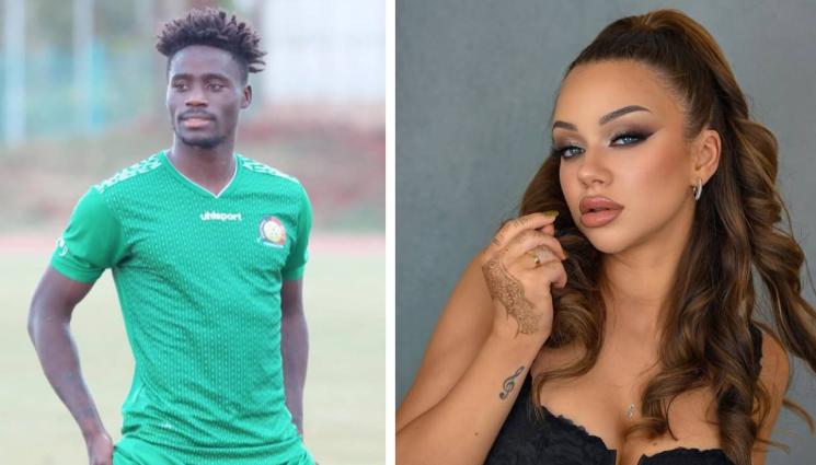 Тара Стоянович Ричард Одада - Певица дарява футболист с първото от десет деца