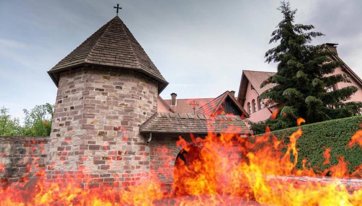 Света Троица Германия - Плашат с палеж манастира ни в Германия! (СНИМКИ)