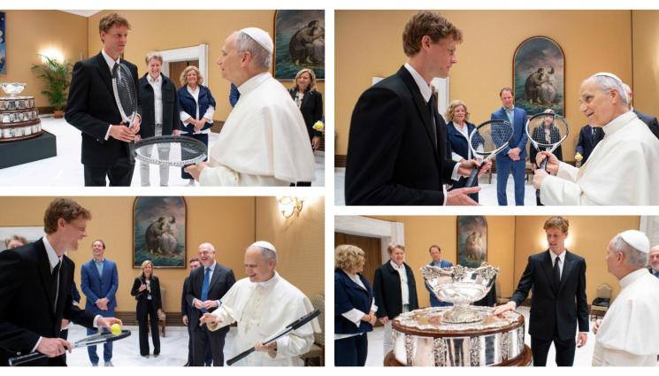 Яник Синер папата - Световният №1 в тениса на аудиенция при папата