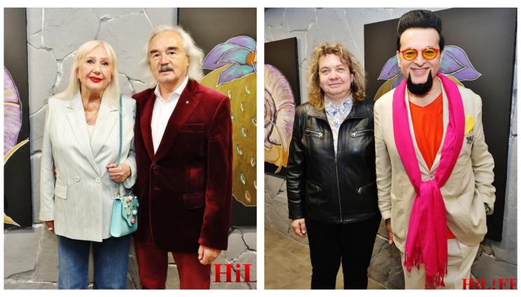 Киселова Евгени Минчев - НА ОТКРИВАНЕТО НА ИЗЛОЖБАТА: Киселова с картина от Минчев